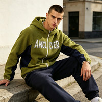 Veste décontractée ample à texture gaufrée pour homme, style streetwear Y2K, col montant, color block, pour l'automne