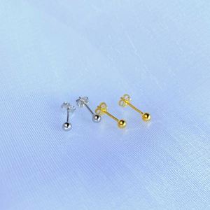 Dylam Minimalist Simple Design Elegant Women Fine Jewelry Rhodium 18K Gold S925 Silver Beaded Screw <b>Back</b> Stud <b>Earrings</b> - Product Image 6