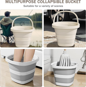 <span class=keywords><strong>Cubo</strong></span> <span class=keywords><strong>de</strong></span> Plástico Plegable y Portátil <span class=keywords><strong>de</strong></span> 10L, Ahorra Espacio, Cuadrado, para Limpieza del Hogar - Product Image 6