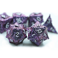 Yushun 2024 métal D & D dés ensemble jeu de rôle dés donjons et Dragons violet Transition violet rôle personnalisé