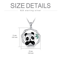 Bijoux fins, collier pendentif rond en argent sterling 925, forme d'animal mignon, panda, bambou