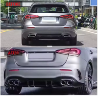 Diffuseur arrière auto-adhésif JINGMING de qualité supérieure A45 AMG avec embouts d'échappement pour Classe A W177 2019-2025