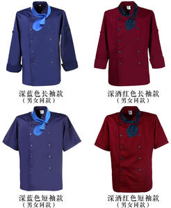 Hoge Kwaliteit Unisex Chef Uniform Hotel Keuken Werkkleding Korte Mouwen Chef Restaurant Uniform Koken Shirt Jas + Hoed + schort - Product Image 6