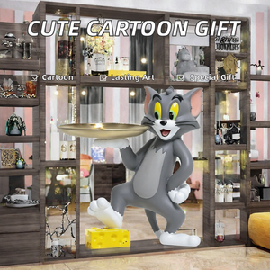 Cartoon-Katzenfigur aus Kunstharz für den Außenbereich, handgefertigtes Kunsthandwerk, Geschenk für die Heimdekoration - Product Image 2