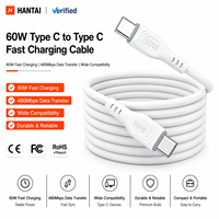 Câble de charge rapide USB C vers C 60W, alimentation PD, durable, fiable, blanc, type C, pour Macbook Air, iPad Pro, S24