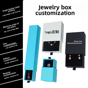 Boîte d'emballage de bijoux carrée moderne personnalisée en émail, prend en charge la vente en gros à l'unité pour bagues, colliers, pendentifs, boucles d'oreilles - Logo personnalisé - Product Image 2