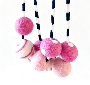 Petites boules en feutre <span class=keywords><strong>de</strong></span> <span class=keywords><strong>laine</strong></span> faites à la main, pompons rayés en spirale et à gros pois, accessoires pour mobiles <span class=keywords><strong>de</strong></span> bébé et décorations <span class=keywords><strong>de</strong></span> table <span class=keywords><strong>de</strong></span> baby shower - Product Image 5