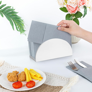 Serviettes invitées jetables personnalisées avec logo, aspect lin, douces <span class=keywords><strong>et</strong></span> absorbantes, en <span class=keywords><strong>papier</strong></span> Airlaid avec poche pour couverts - Product Image 4