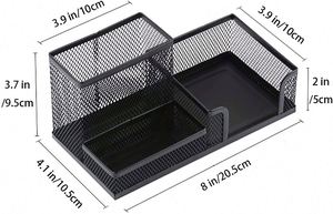 Mesh Pen Holder - Multipurpose <b>Large</b> Capacity Office Supplies with Sticky Notes Holder Mesh <b>Desk</b> Organizers - Product Image 3