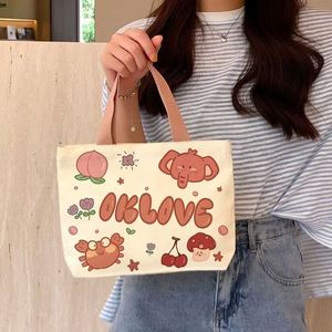 Wholesale <b>Printed</b> Canvas Pouch for Girls As a Fashionable Gift with a Bright Colorful Handle Mini Canvas Tote Bag - Product Image 5