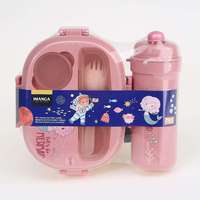 Boîte à lunch et gourde pour enfants sans BPA, de haute qualité, au design innovant et mignon, en plastique, anti-fuite, lavable au lave-vaisselle
