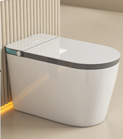 Toilette intelligente multifonctionnelle pour salle de bain, entièrement automatique, avec pression d'eau intégrée, couvercle à ouverture automatique et siège chauffant