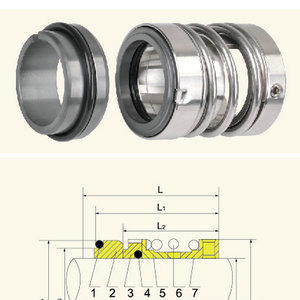 M8N Type Shaft Rotary Spring Metal Stainless Steel Seal Silicon Carbide <b>Rubber</b> <b>Ring</b> For Hydraulic Cylinder Pistons - Product Image 1
