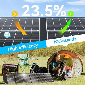 Panneau solaire portable 100W extrêmement léger, compact et pliable avec USB QC3.0, Type-C PD3.0, Anderson et XT60 DC 20V - Product Image 3