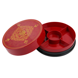Five And Harmony Fortune Character Fruit Box Round PP Plastic Candy Box For Chinese New Year Home Living Room Storage - Product Image 4