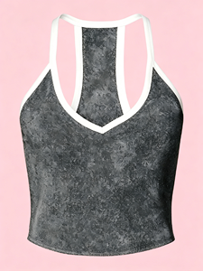 Paquete de 4 Camisetas de Tirantes Deportivas de Color Sólido para Mujer con Ribete Blanco, Camisetas sin Mangas Casuales de Punto - Product Image 2