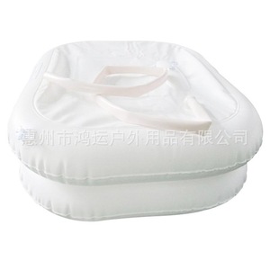 PVC Air Blown Shampoo <b>Basin</b> 50x50cm Portable With Water Delivery Bag White Irregular Shape Swimming Supplies - Product Image 1