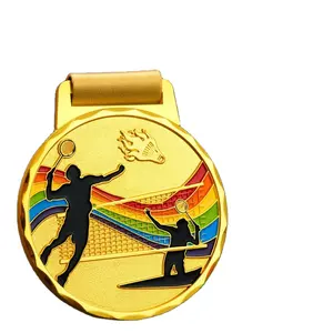 Toptan badminton kupa madalya-Mevcut kalıp futbol ödülleri medel 3d özel logo badminton madalyası