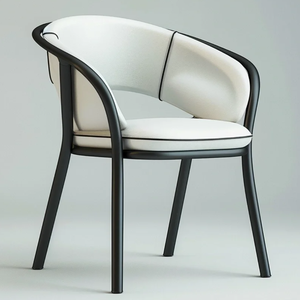 Silla decorativa de cuero estilo <span class=keywords><strong>Barcelona</strong></span> con marco cromado - Product Image 6