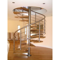 Escalier en colimaçon moderne pour intérieur, escalier rotatif avec garde-corps pour villa / hôtel / bâtiment commercial