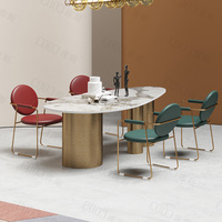 Everkaki — ensemble de table en arc circulaire, ligne de styliste pour restaurant 5 étoiles, avec chaise en cuir