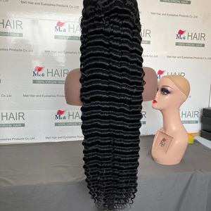 Pelucas Frontales Onduladas Profundas Negro Azabache, Negras Naturales Transparentes para Encaje, 180% de Densidad, Cabello Remy Indio, Personalizables, Sin Rellenos - Product Image 6