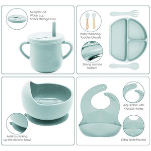 Juego de Alimentación de Silicona para Bebés, Libre de BPA, de Grado Alimenticio, con Logotipo Personalizado, Precio de Fábrica, para Productos de Marca para Bebés - Product Image 3