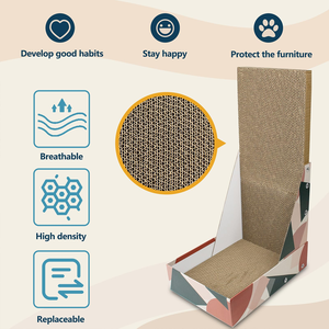 Stocked <b>Interactive</b> L-Shaped <b>Cat</b> Scratcher Protector and Bed Scratch Board <b>Cat</b> <b>Toy</b> with 4 Levels Corrugated Cardboard - Product Image 3