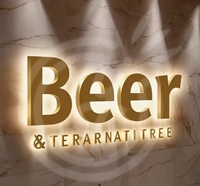 Signalétique LED rétroéclairée en acier inoxydable 3D personnalisée, lettres lumineuses en métal antirouille, logo lumineux pour usage intérieur et extérieur