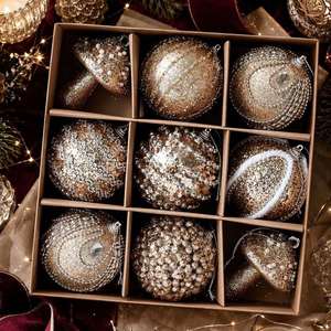Décorations de Noël créatives scintillantes pour arbre de Noël, ensemble de boules en mousse transfrontalières pour fêtes de fin d'année - Product Image 1