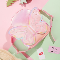 Sac à dos pour filles, enfants, petit sac à dos en PU imperméable, motif papillon mignon, paillettes, mode décontractée, sacs d'école
