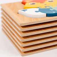 Jouet en Bois Personnalisé pour Bébé Montessori DIY Enfants Éducatif Précoce Transport Animaux Chat Chien Puzzle Jeu de Société