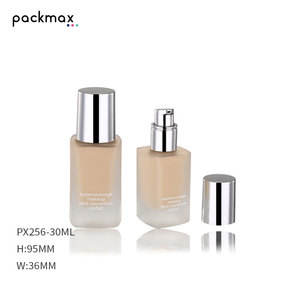 30ml square premium quality <b>foundation</b> glass bottle with pump — for lotion, serum, and cosmetics - Product Image 2