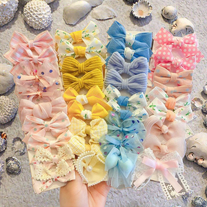 BOBO DP333 Set 10 Jepit Rambut Pita Bunga untuk Anak Gaya Eropa & Amerika Kain Warna Permen Pita 3T+ Jepit Rambut Bayi Perempuan - Product Image 3