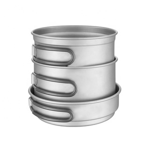 Titan cắm trại không dính Cookware Set ngoài trời tinh khiết titan Pot Set lẩu nồi Nồi Titan nồi Bộ - Product Image 2