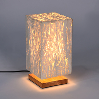 Lampe de table LED personnalisée en céramique écologique et marbre naturel, design moderne, abat-jour multicolore, pour salon, chambre à coucher, chevet, à piles