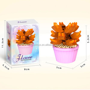 Nouvel ensemble de blocs de construction en plastique, briques de dessin animé, plantes et <span class=keywords><strong>fleurs</strong></span> en pot pour le plaisir des enfants - Product Image 5