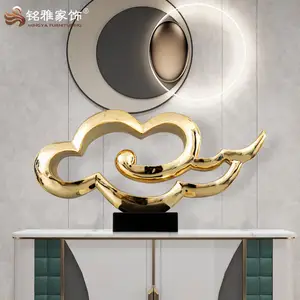 Escultura de decoración de fibra de vidrio para interiores y exteriores, estatua en forma de nube, decoración moderna para el hogar, escultura de resina abstracta