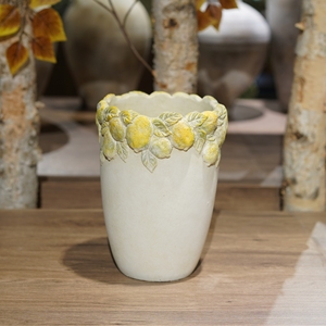 Moderno <span class=keywords><strong>Atr</strong></span> Deco cemento limón Mesa decoración florero abstracto hormigón maceta con patrón de planta - Product Image 5