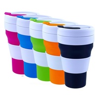 Tasse à café en silicone pliable, écologique, sans BPA, colorée, portable, réutilisable, pour le voyage, le camping et les activités de plein air