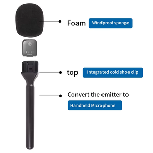 ไมโครโฟนไร้สายแบบมือถือ เหมาะสำหรับ DJI MIC MOMA RODE MIC สำหรับการบันทึกวิดีโอบล็อก พร้อมอะแดปเตอร์คลิปหนีบแบบ Cold Shoe - Product Image 3