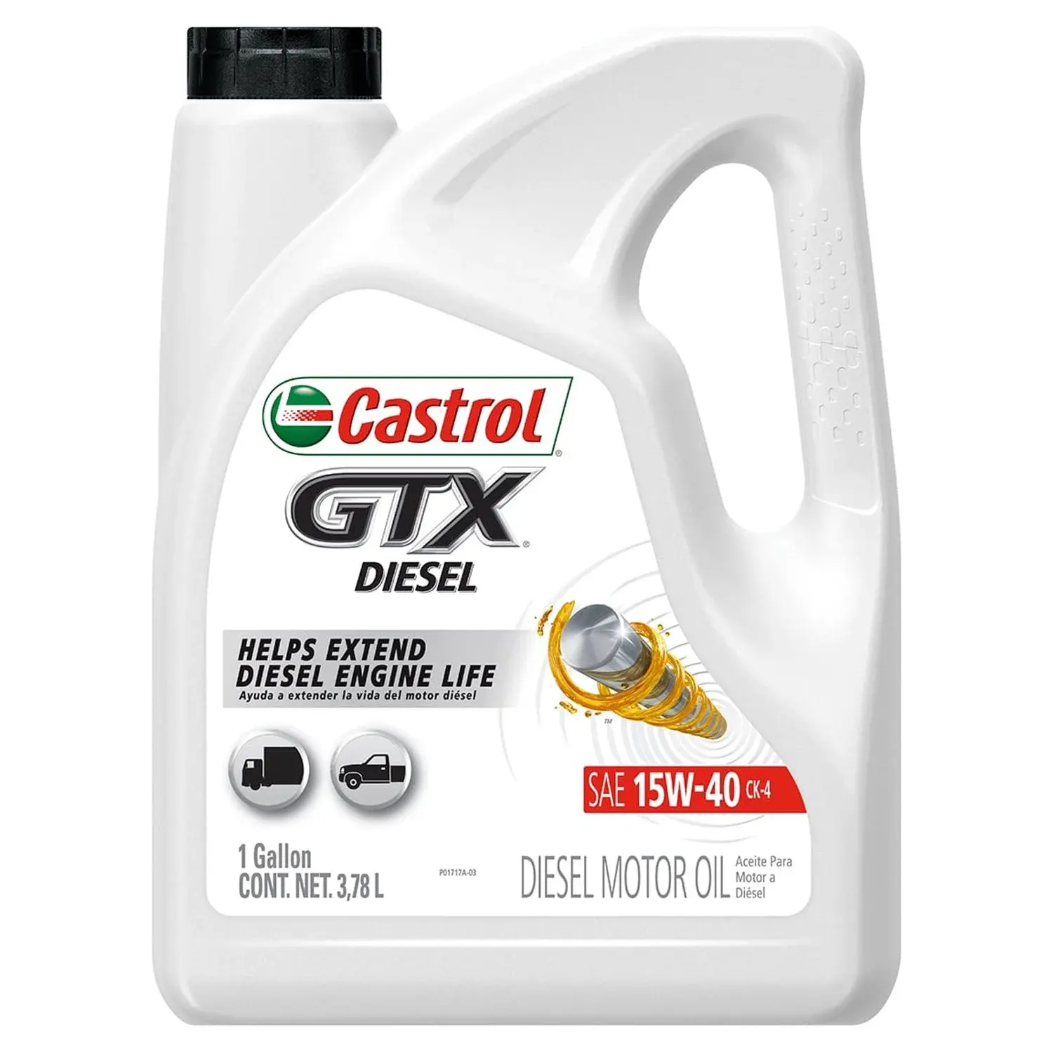 Castrol GTX-Aceite de motor diésel convencional, 1 galón, GTX, 15W-40