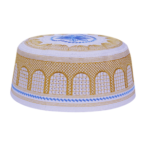 Nuovo Stile Cappello da Preghiera Islamico Kufi per Uomo, Ricamato, Stile Egiziano Turco Arabo - Product Image 5