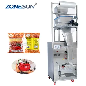 ZONESUN 10-999G Large Capacity Automatic Filling Sealing Machine Food Coffee Bean Grain Power Bag Back Seal Packaging Machine