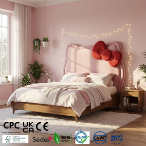 Letti Imbottiti in Legno Moderni Hello Kitty, Letto a Soppalco per Bambine con Contenitore Ecologico per la <span class=keywords><strong>Cameretta</strong></span> dei Bambini - Product Image 1