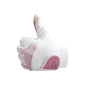 Meilleure vente blanc cabretta cuir doigt Complet chèvre imperméable PU gant de golf - Product Image 4