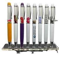 Nouveau stylo bille DIY personnalisable avec logo, stylo bille 3D à object flottant coloré, stylo neutre de bureau, promotion en gros