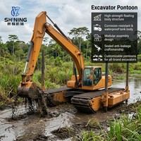 Solution personnalisée directe d'usine : Ponton flottant pour excavatrice amphibie, compatible avec tous les modèles d'excavatrices