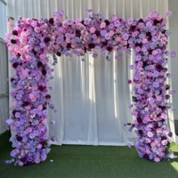 HM-001 Arche de fleurs de mariage en gros, toile de fond verte, ensemble de fleurs artificielles pour arche de mariage, décoration d'arche pour mariage