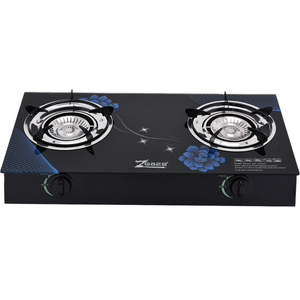 Table de cuisson à gaz double brûleur avec allumage automatique et panneau en verre, allumage piézoélectrique japonais pour usage en cuisine - Product Image 2